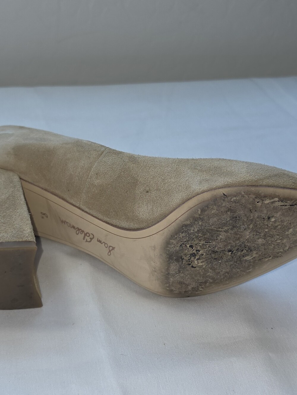 Sam Edelman Women's Tan Suede Pointed-Toe Block Heels Size 8.5 Leather Upper - Picture 10 of 13